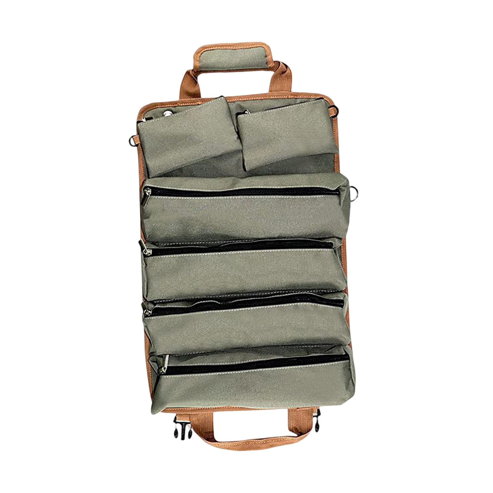 Oxford Cloth Tool Pouch Roll up Multifunctional Case Large Capacity with Zipper Carry Case Maintenance Tool Bag for Gifts