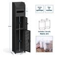 thumbnail image 4 of Drevy Small Bathroom Storage Cabinet with 2 Doors & 3 Shelves, Storage Stand, Narrow Bathroom Organizer for Towel Storage & Holder - Corner Bathroom Floor Cabinet - Black, 4 of 8