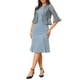 thumbnail image 4 of Conjuntos de vestido de 2 piezas Inspire Chic para mujeres, chaqueta corta de encaje de manga larga, vestidos midi sin mangas para fiestas, talla XS, gris azul, 4 of 6