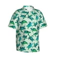 thumbnail image 2 of Balery Green Sea Turtle Print Men's Hawaiian Shirts Short Sleeve Beach Shirt Relaxed Fit Vacation Button Down Shirts-Large, 2 of 9