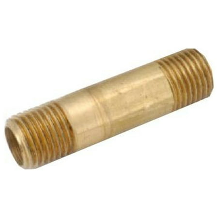 Anderson Metals 736113-0424 Pipe Fitting Yellow Brass Nipple Lead Free 1/4 x 1-1/2 In. - Quantity 10