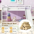 thumbnail image 2 of Bellemave Loft Bed with Slide, Wood Low Loft Bed Frame, Twin Size Bed with Climbing Ladders for Bedroom (White), 2 of 9