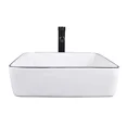 thumbnail image 6 of FULLWATT Bathroom Ceramic Sink Vanity Vessel Basin Porcelain Faucet Drain Combo Rectangle,White, 6 of 9