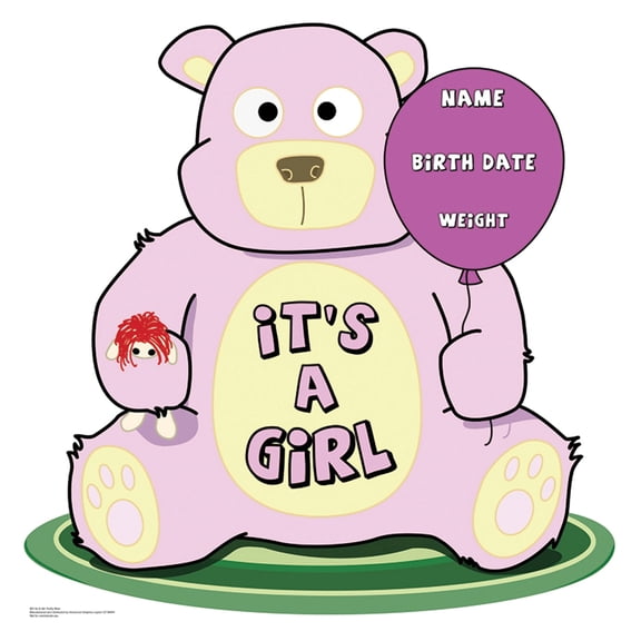 Advanced Graphics ItS A Girl Teddy Bear Lifesize Wall Decor Cardboard Standup Cutout Standee Poster 40""X39""