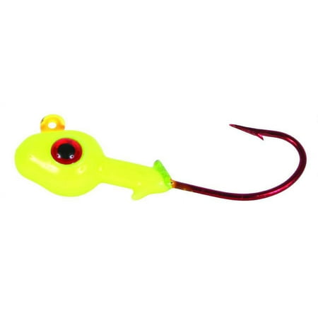 Calcutta CUJG14-7-10G 3-D Eye Grub Head 1/4 oz Chartreuse Glow And Red