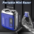 thumbnail image 6 of Mini Portable Electric Shaver for Men, IPX7 Waterproof Dual‑Head Magnetic Razor, USB Rechargeable Pocket Travel Shaver, Cordless One‑Button Grooming Shaver with Extra Replacement Head, 6 of 8