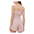 thumbnail image 2 of TRIXXI Womens Pink Smocked Ruffled Floral Spaghetti Strap Keyhole Wide Leg Romper Juniors XL, 2 of 4