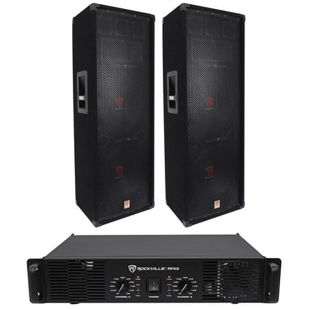 (2) Rockville RSG12.2 Dual 12  2000W PA Speakers+Rockville RPA9 Amplifier DJ Amp price history on PriceWatchPro