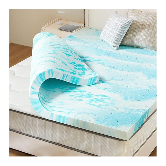 Mattress Topper, Queen Size Cooling Memory Foam Bed Toppers, 3 Inch Soft Mattress Pads for Sofa, RV, , Certified
