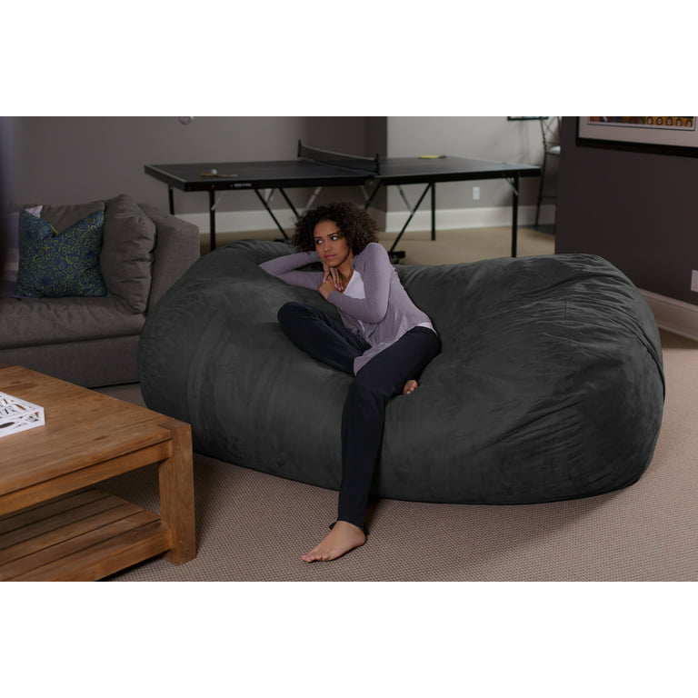5' Large Bean Bag Chair with Memory Foam Filling and Washable Cover  Charcoal - Relax Sacks