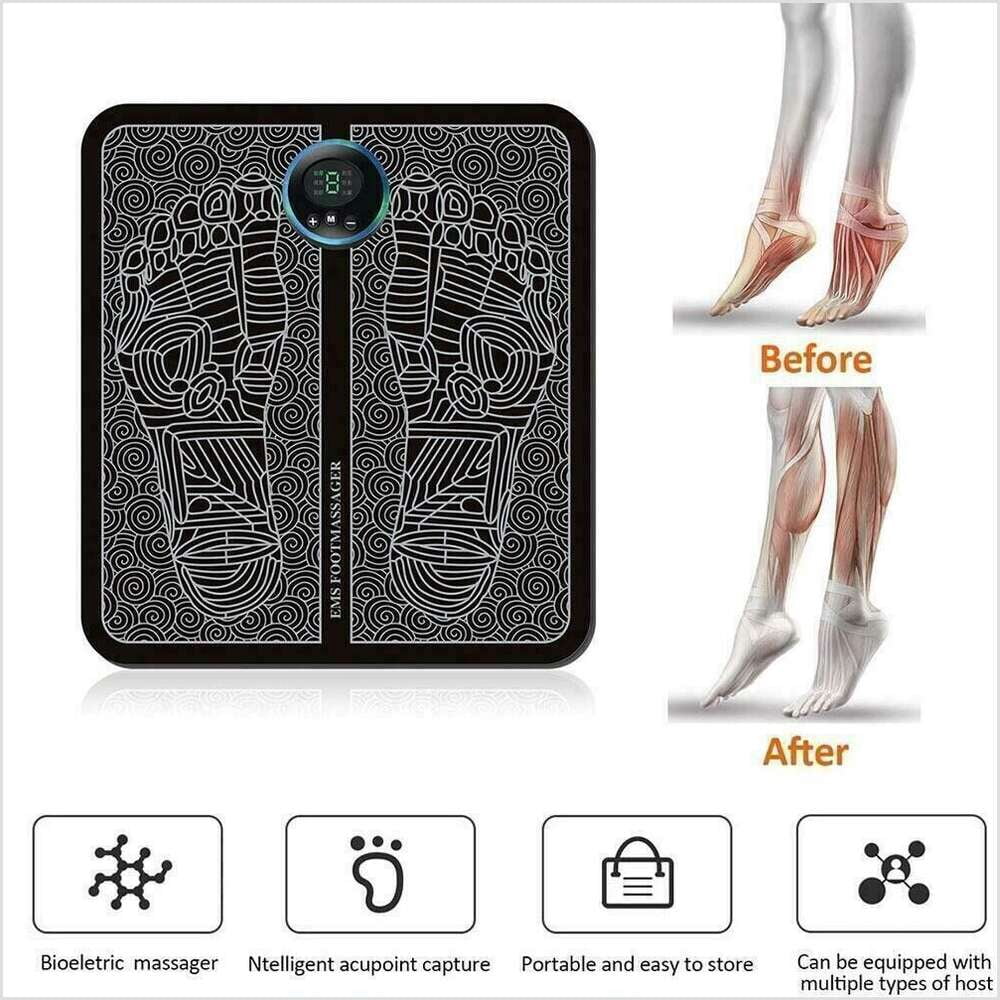 4pcss Electric Foot Massager Pad Blood Circulation Muscle Stimulator Mat Comfort