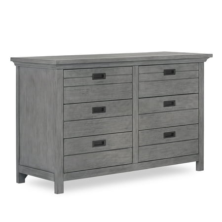 UPC: 0811048031075 | Evolur Waverly 6 Drawer Double Dresser Rustic Gray