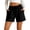 Black, variant on Cotton Linen Shorts for Women Wide Leg Comfy Shorts Elastic Drawstring Waist Lightweight Summer Lounge Shorts with Pockets