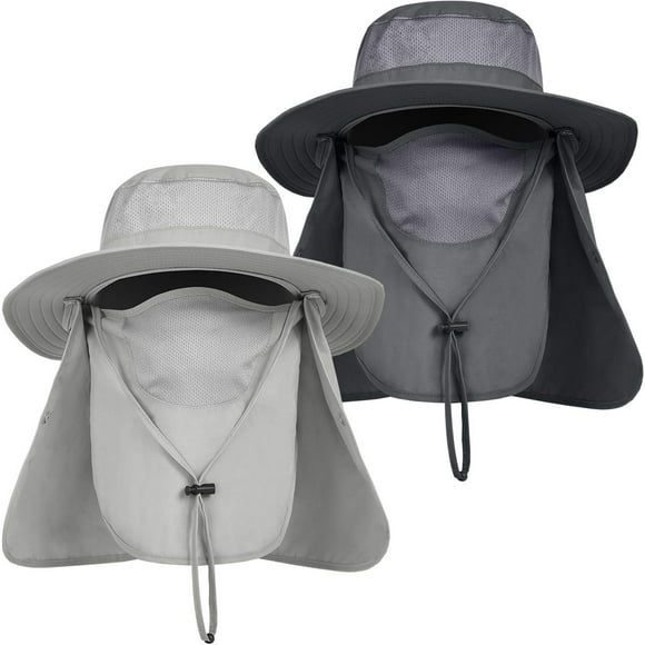 IYEBRAO Sombrero para el sol para hombre al aire libre con solapa para el cuello y la cara Protección UV Sombrero de pesca de ala ancha para senderismo Safari Jardinería UPF 50+