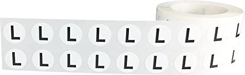 CRESTIN- Letter L Inventory Labels .5 Inch Round Circle Dots 1,000 Adhesive Stickers