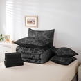 thumbnail image 6 of jejeloiu Retro Damask Print 7pcs Bedding Comforter Set,Tree Of Life Queen Bedding Sets,Black Baroque Flower Queen Sheet Sets For Men Women,Luxury Bedroom Decor Reversible, 6 of 8