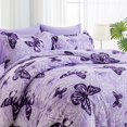 thumbnail image 3 of Juego de Ropa de Cama ARTALL Microfibra Mariposa Morada Full/Queen, 3 of 7