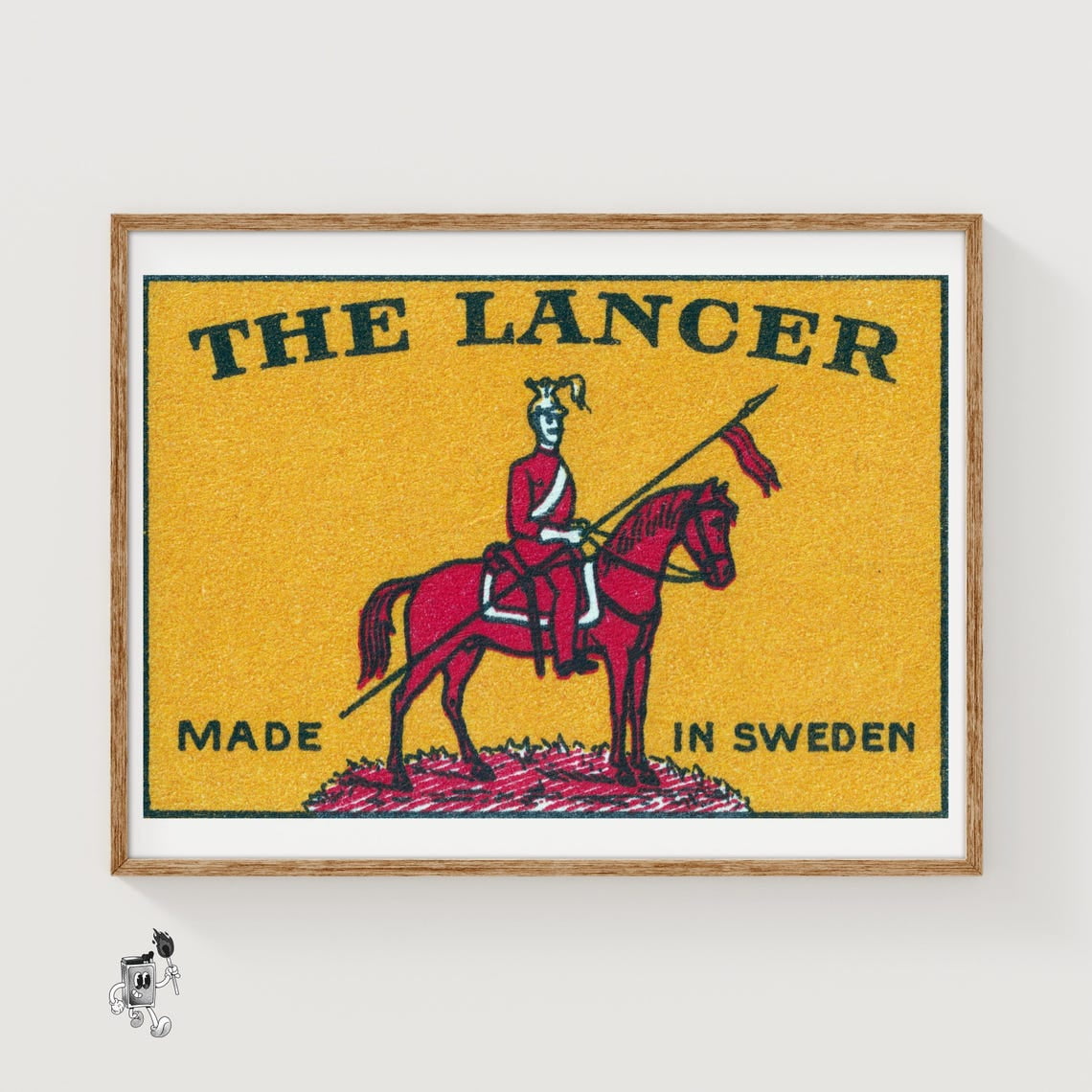 Swedish Lancer Matchbox Folk Art Wall Art Decor Unframed Paper Print