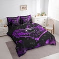thumbnail image 3 of Feelyou Purple Love Heart Bedding Comforter Set 7pcs, Magic Angel Wings Queen Bedding Sets, 3 of 8