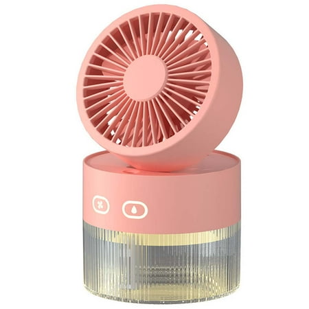 

enquiret Fan Desktop Water Mist Fans Night Light Humidification Household Appliances Piano Type Key Modern Fold Humidification Soft Pink Pink&gtCharge