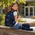 thumbnail image 3 of 3 Piece Kids School Backpack Set for Boys, Space Galaxy Print Bookbag with Lunch Bag & Pencil Case, Large Capacity Water Resistant Ergonomic Elementary Student Rucksack, 3 of 5