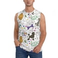 thumbnail image 1 of Fotbe Colorful Poodle Dog Men's Camiseta sin Mangas Estampada para Hombres, Playera Casual para Gimnasio, Entrenamiento, Playa-Large, 1 of 7