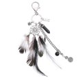 thumbnail image 1 of Llavero bohemio con forma de atrapasueños, llavero con forma de pluma, llavero de piedra, decoración para bolso, 1 of 1
