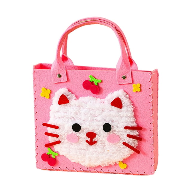 Ensemble de Broderie DIY pour Poupée Kit de Couture Animal Dessin Animé Sac à Main Matériel pour Enfants