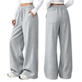 thumbnail image 3 of Livrdious Wide Leg Sweatpants Women High Waisted Drawstring Baggy Sweat Pants with Pockets, Womens Casual Lounge Pants, 30'' Inseam, 3 of 6