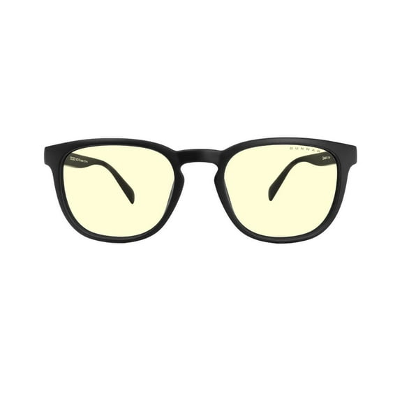 GUNNAR OAKLAND Computer Glasses Onyx Frame (Amber Lens) Tint 65% Blue Light & 100% UV Protection, OAK-00101