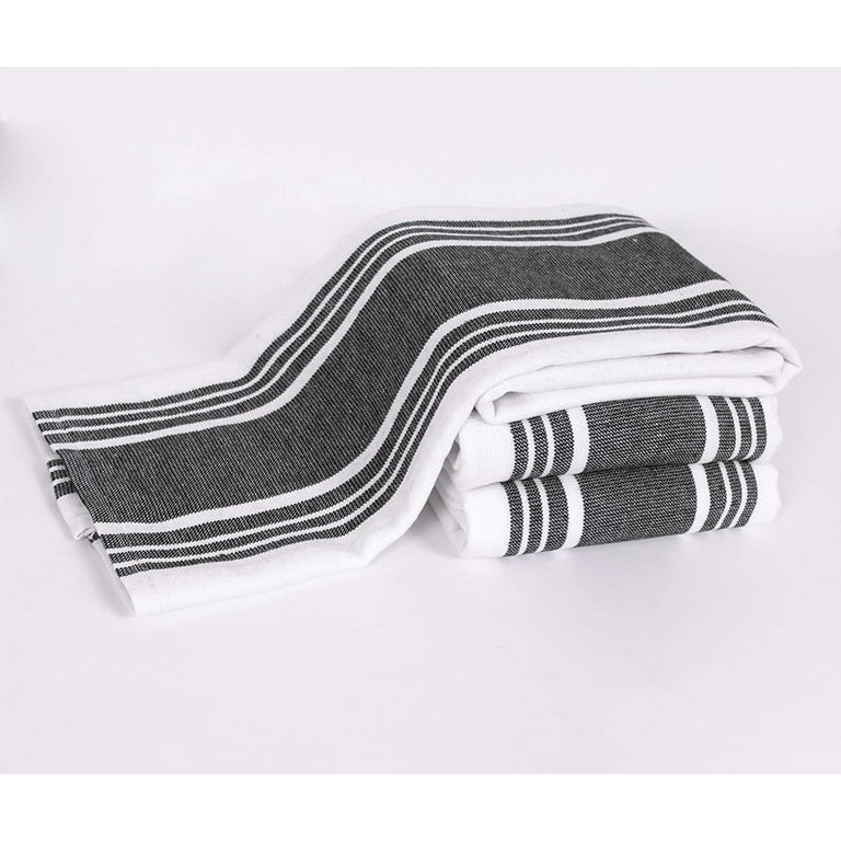 All-Clad Stripe Dual Sided Woven Kitchen Towel, Set of 3 - Cornflower