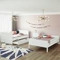 thumbnail image 3 of [US IN STOCK] Full Over Full Bunk Bed with Twin Size Trundle, Pine Wood Bunk Bed with Guardrails, White （Old SKU:LP000044AAK）, 3 of 9