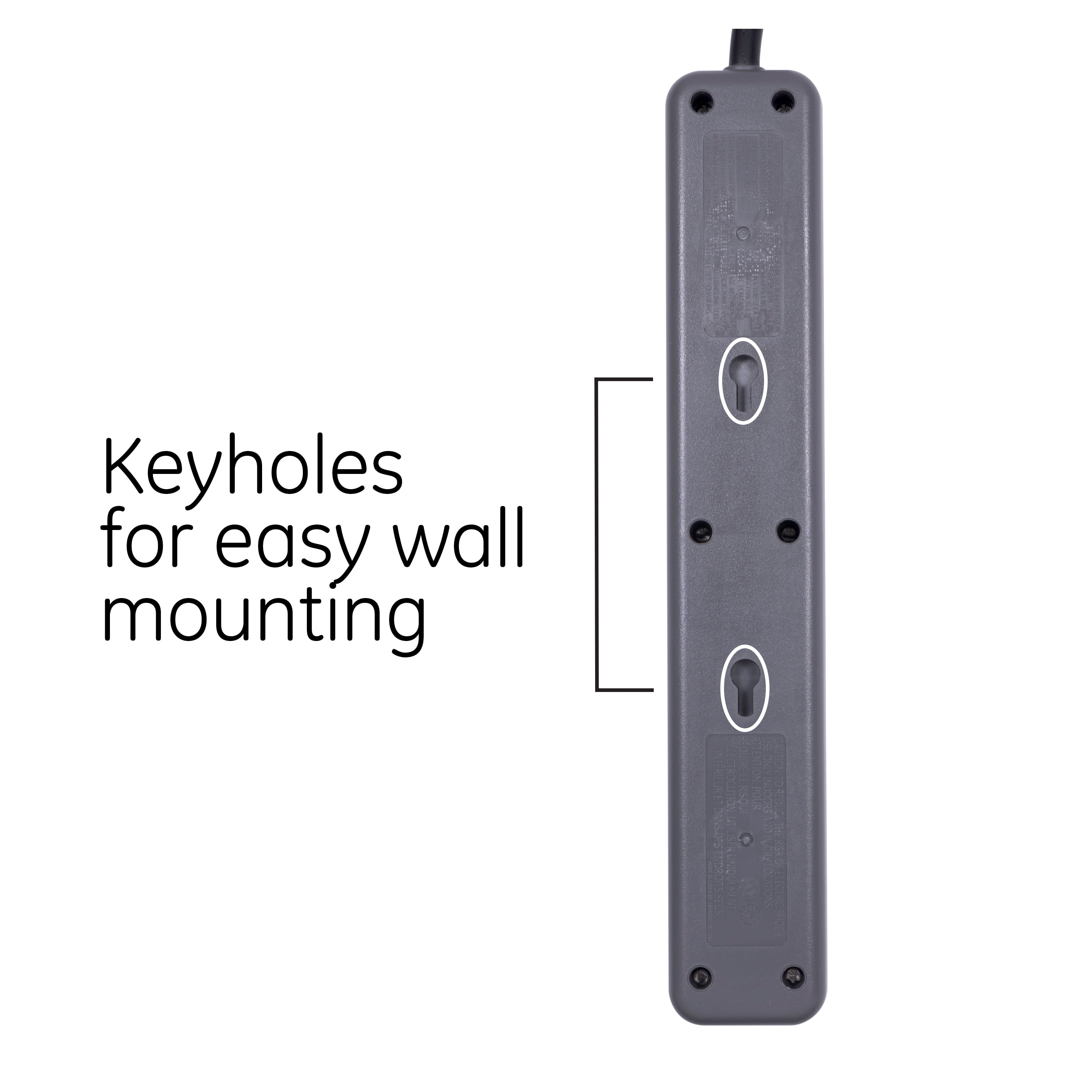 GE Pro 4-Outlet, 2-USB Surge Protector, 3ft., 560J, Black – 37053