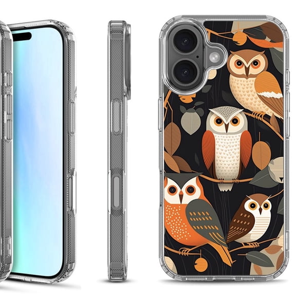 For iPhone 17 Shockproof Protective Phone Case, by OneToughShield - Owl Mix