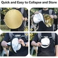 thumbnail image 6 of 32" (80cm) Photography Reflector 5-in-1 Collapsible Circular Light Reflector, Translucent, Silver, Gold, White and Black, with Carrying Bag, 6 of 8