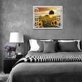 thumbnail image 6 of Sunflowers Wall Art Picture for Living Room Country Sunset Landscape Painting Window Frame Style Canvas Farmhouse Wall Decor Modern Scenery Artwork for Bedroom Bathroom Office Home Decoration 16"x12", 6 of 6