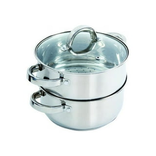 1 Set Double-Layer Food Steamer Food Steaming Tool Stainless Steel Steaming Pot, Size: 33X27.5X16CM