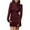 Wine, variant on Buigttklop Sweaters for Women Women'S Autumn and Winter Casual Loose Warm Solid Color Long Sleeve Round Neck Long Sleeve Sweater Dress Wine