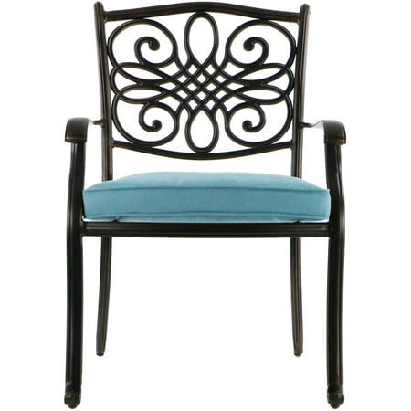 Hanover Traditions 7-Piece Aluminum Outdoor Dining Set in Blue