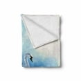 thumbnail image 2 of Swan Soft Flannel Fleece Blanket, Watercolor Drawing Picture of Swan in the River Hazy Color Aqua Concept Picture Print, Cozy Plush for Indoor and Outdoor Use, 70" x 90", Blue White, by Ambesonne, 2 of 6
