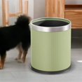 thumbnail image 2 of Open Top Trash Can Kitchen Trash Bin Dustbin Rustic Waste Container Waste Can Garbage Can for Home Dining Room Dorm Farmhouse Cream Green, 2 of 8