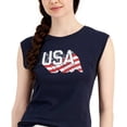 thumbnail image 2 of Tommy Hilfiger Womens Americana Tank Top Sky Captain XS, 2 of 5