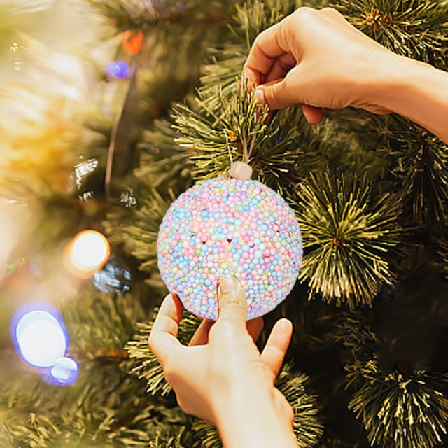 Adornos navideños, 3 piezas de adornos navideños para árbol de Navidad, 3,14 pulgadas, bombillas navideñas, adornos para árbol de Navidad, falda de árbol, decoración para fiestas en casa, bolas decora