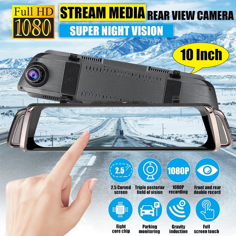 10" Inch FHD 1080P Car DVR Dual Lens Dual Lens Car Rear View Rearview