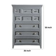 thumbnail image 6 of Lile 50 Inch Tall Dresser Chest, 6 Drawer, Crown Molding, Solid Wood, Gray, 6 of 6