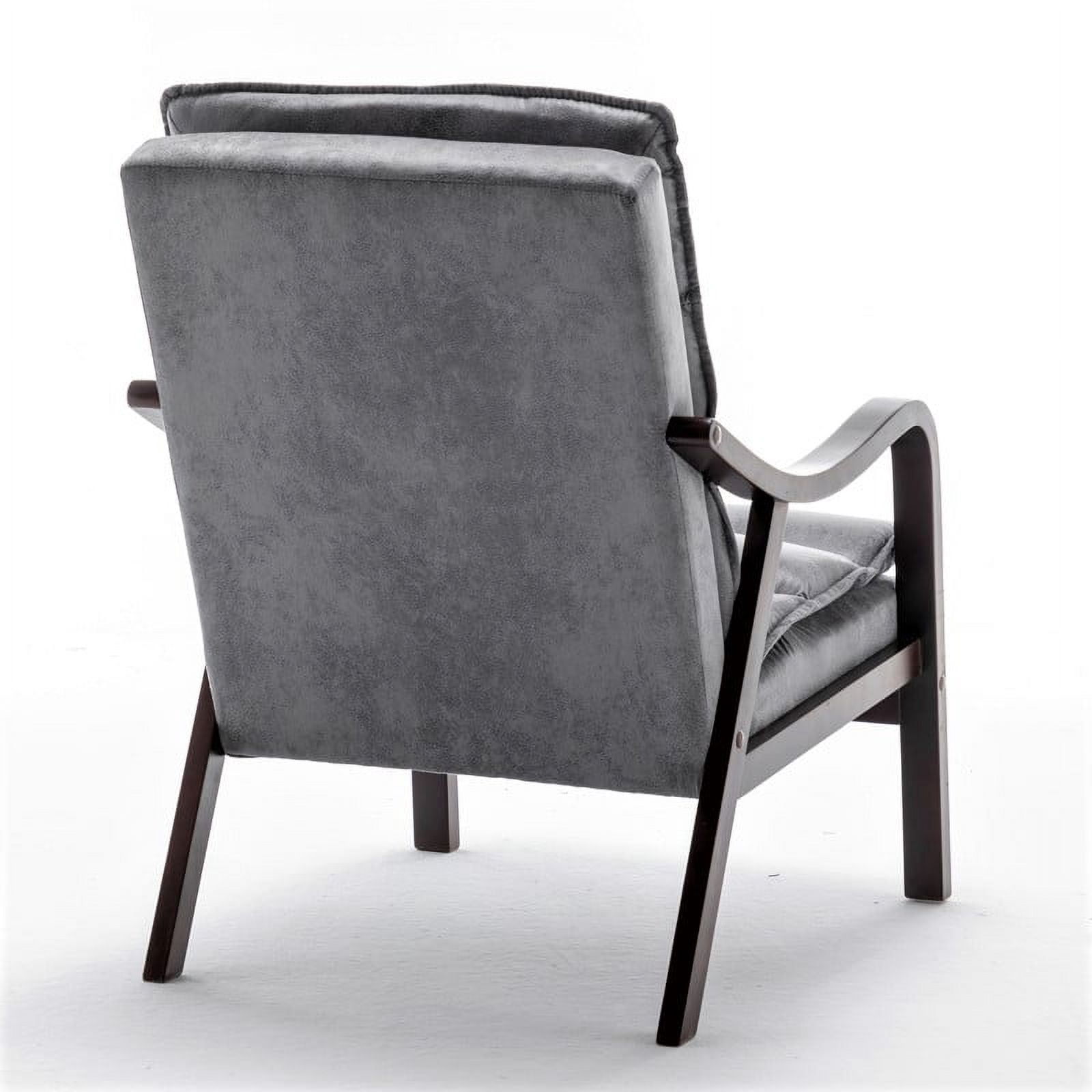 Uspridefurniture Clovis 24.8" Wide Mid-Century Modern Microfiber Armchair, Gray