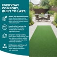 thumbnail image 3 of Bliss Artificial Grass Runner Rug, Indoor/Outdoor Easy Clean Turf Mat - 3' x 10', 3 of 12