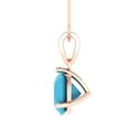 thumbnail image 3 of 2 ct Brilliant Round Cut Solitaire Turquoise 14k Rose hypoallergenic Solid gold Designer Everyday Affordable Dainty Necklace Pendant with 16" Chain, 3 of 6