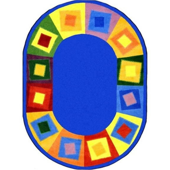 Kid Essentials Off Balance Oval Teen Area Rugs  01 Brights - 5 ft. 4 in. x 7 ft. 8 in.