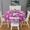 thumbnail image 2 of Cartoon Unicorn Pattern Round Tablecloth 60"x60",Wrinkle Wipeable Table Cloth for Kitchen Dining Room Picnic Patio Party, 2 of 6